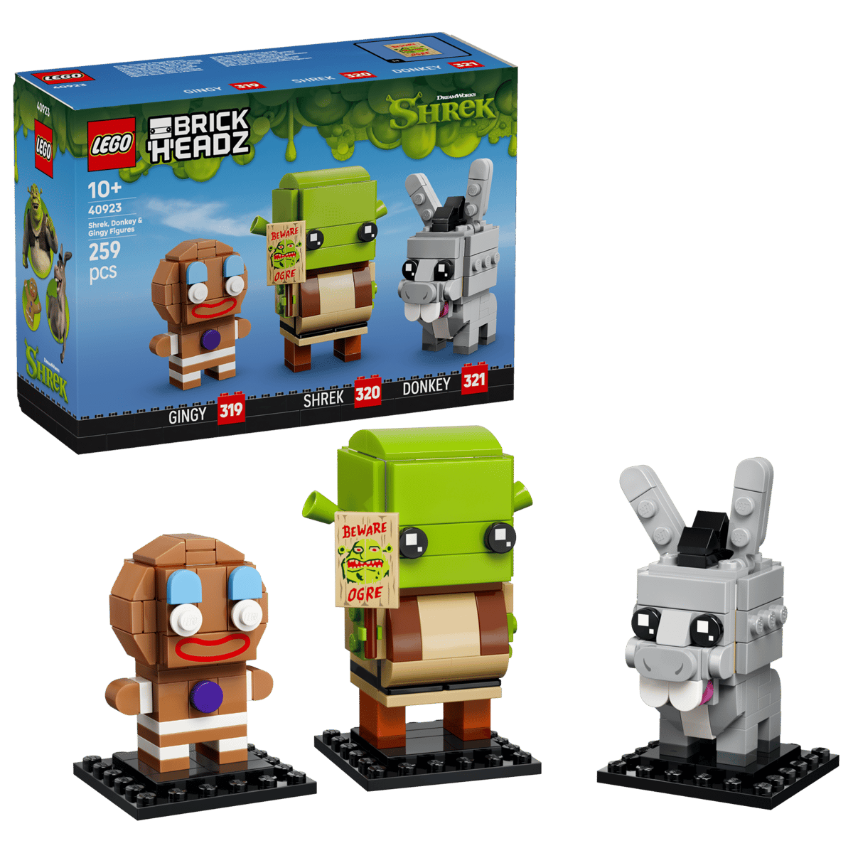  LEGO® BrickHeadz™ Shrek, Donkey & Gingy (40923) image 2